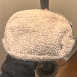 Lululemon Cream Sherpa belt bag